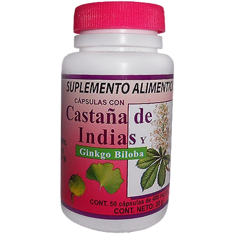 Castaña de indias y Ginkgo Biloba 50 cápsulas, Foto 1 Nutriseller