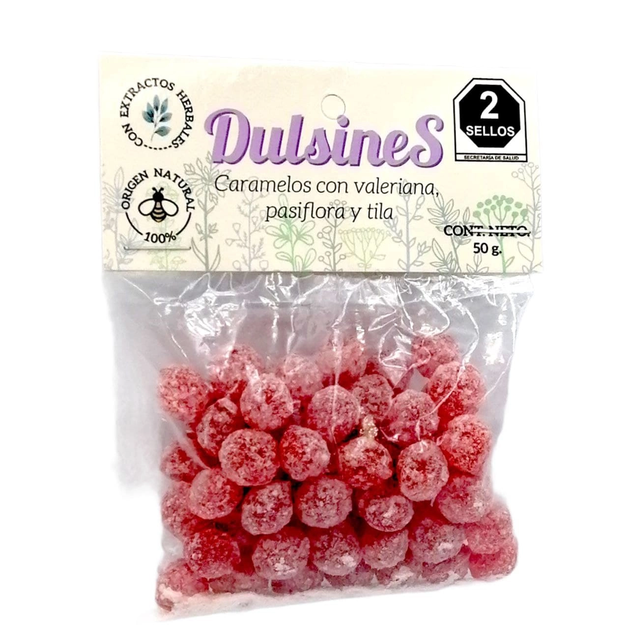 Dulsines Valeriana Pasiflora y Tila 50g, Foto 1 Nutriseller