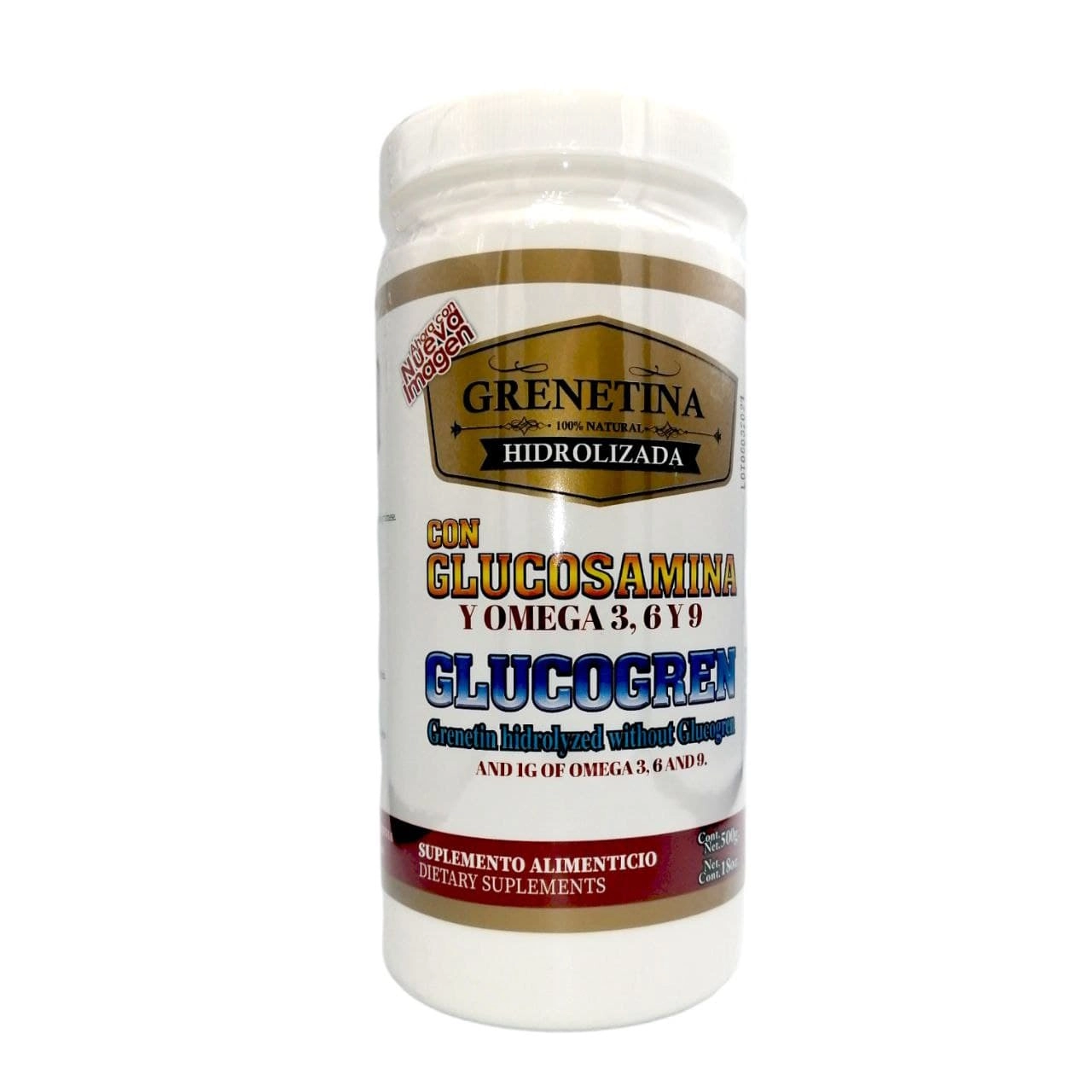 Grenetina hidrolizada con glucosamina 500g, Foto 1 Nutriseller