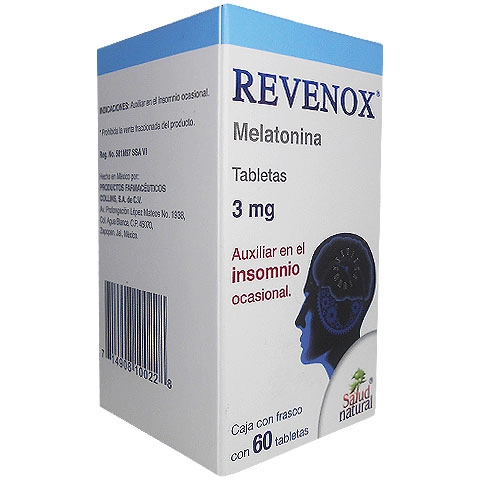 Revenox melatonina 3mg 60 tabletas, Foto 1 Nutriseller